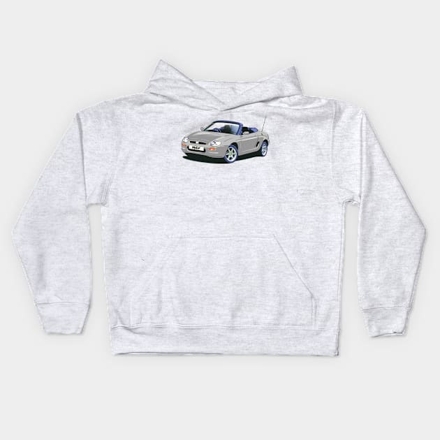 MG MGF Car in Platinum Silver Kids Hoodie by Webazoot